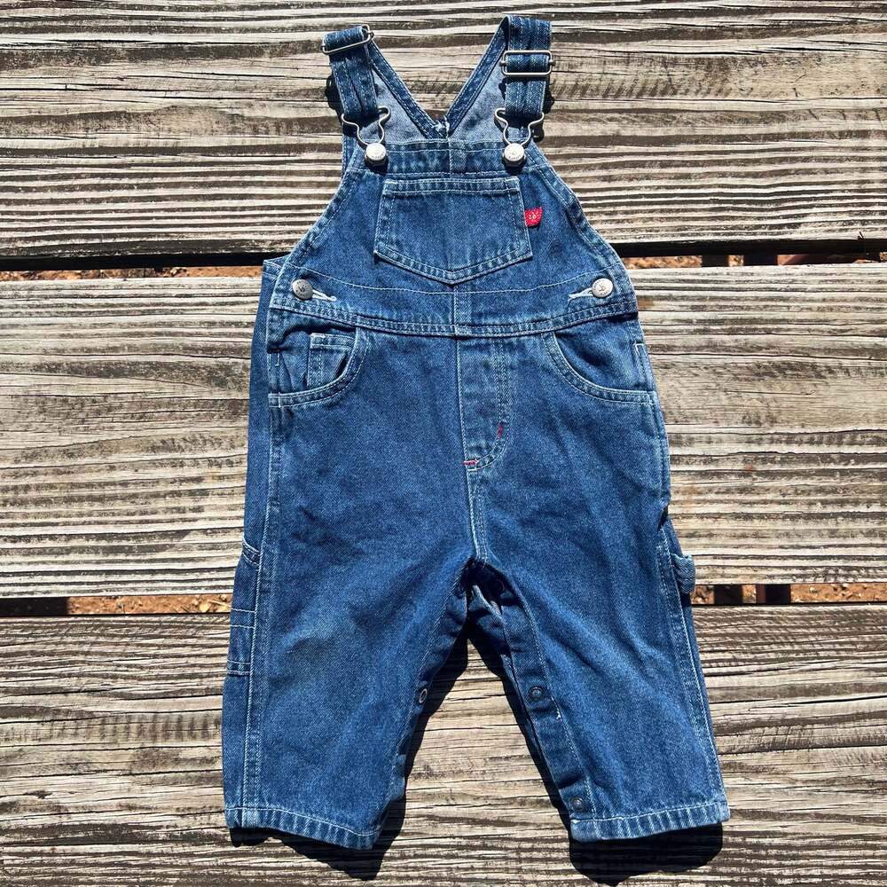 Vintage 90s Carters John Lennon Denim Overalls 9M Unisex Baby Carpenter Cotton